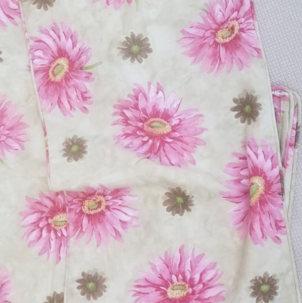 2 Handmade king pillow shams Waverly fabric pink floral